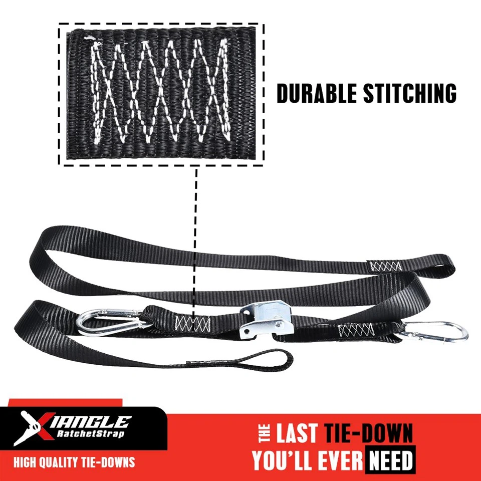 1.5 inch Motorcycle Cam Buckle Tie Downs With Carabiner Hook, 1200lbs. BS factory