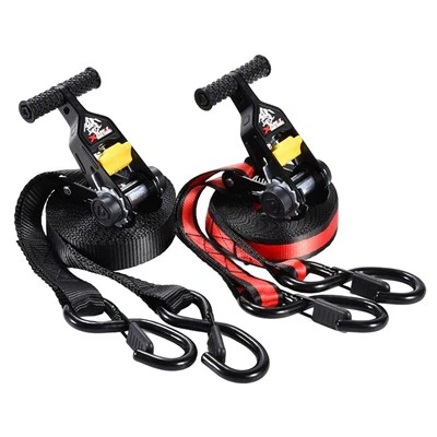 Tali ratchet bebas spin 1 inci dengan pengunci-S-hooks yang dilapisi karet