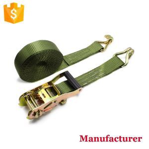 1.5 "38MM 2TX8M Ratchet Tie Down Strap Car Cargo Lashing Belt dengan J Hooks and Rubber Handle