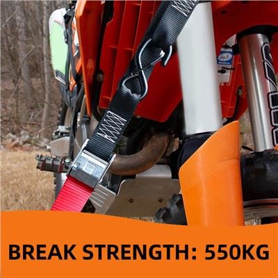 Tali Stang Sepeda Motor Yang Dapat Disesuaikan 1,5 ", Tali Harness Bar Tie-down Tugas Berat Gesper Cam Yang Kuat