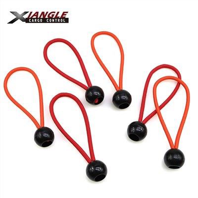 5mm Elastis Merah Hitam Kanopi Bungee Cord Ball Tie Down Untuk Tenda Berkemah Di Luar Ruangan